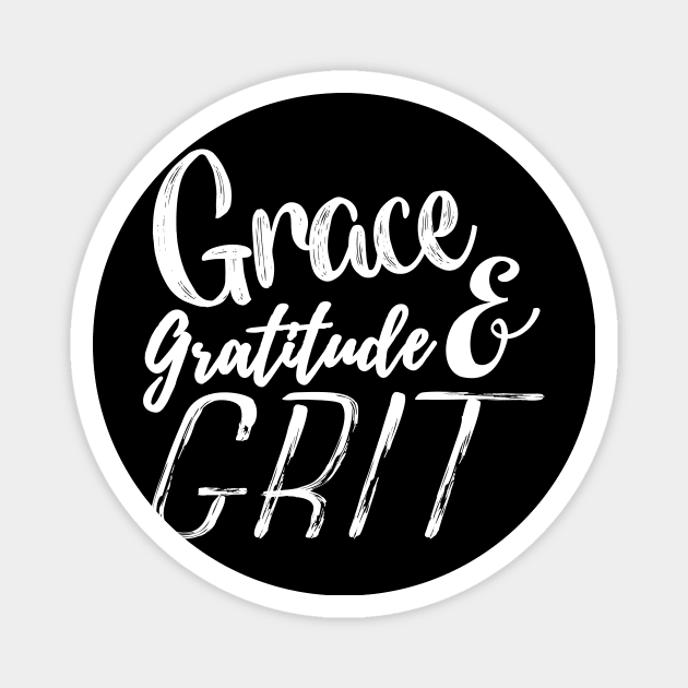 Grace Gratitude & Grit Horse Farm Equestrian Novelty Country design Magnet by nikkidawn74